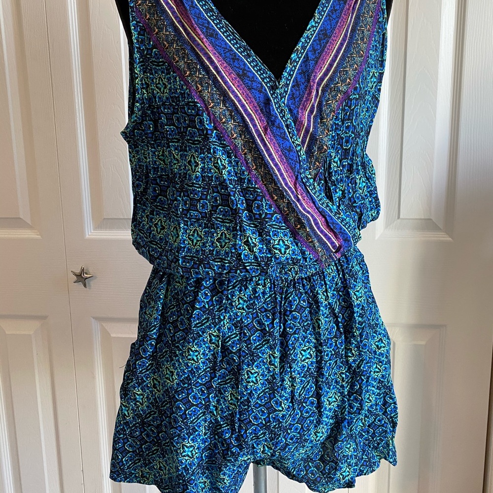 Colorful Blue Mossimo Supply Co. Romper